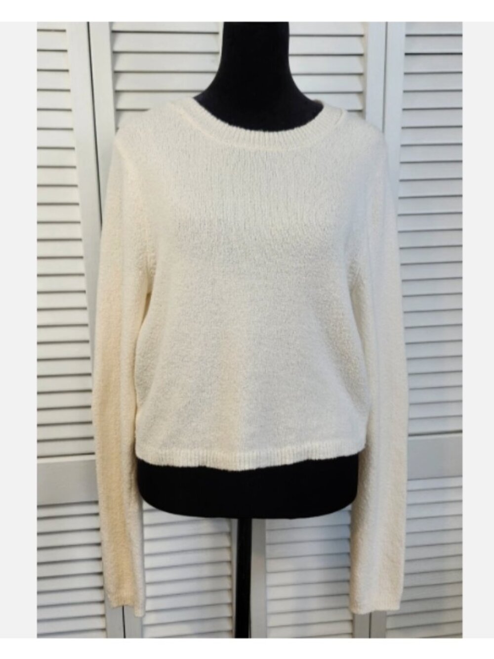 Aerie Cozy Chenille Sweater Off White Open Back Body Hugging Women's XL NWT